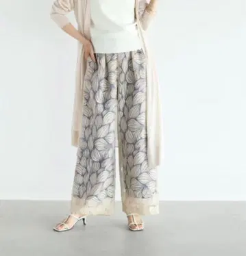 택 포함 새상품 Vin  시어 보타니컬 프린트 와이드 팬츠