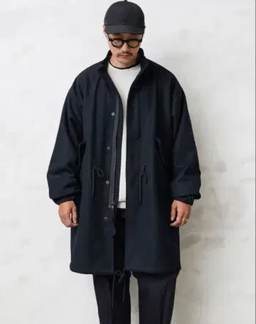 [ 새상품급 ] WAIPER.inc 멜톤 코트 밀리터리 코트 네이비