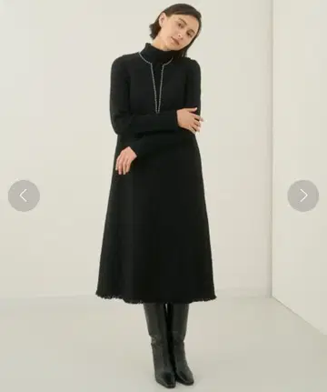 ANAYI 체크 트위드 오버롤 스커트 38