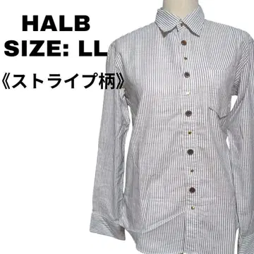 HALB 스트라이프 패턴 셔츠 LL 레어 구제 의류 캐주얼