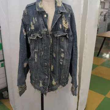 361 데미지 데님 자켓 라이트 블루