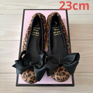 BEAMS SEPTEMBER MOON 리본 발레 슈즈 레오파드 23
