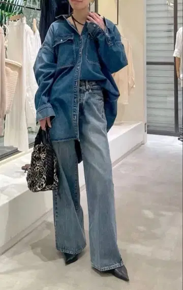 윔 가젯 센터 프레스 와이드 데님 새상품급