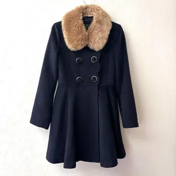 CECIL McBEE 세실 맥비 퍼 코트 네이비 M