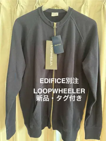 EDIFICE 별주 LOOPWHEELER ZIP 맨투맨 네이비 S 사이즈