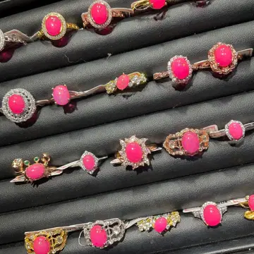 천연 핑크 오팔 반지 S925 프리 사이즈