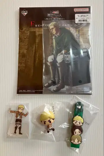 진격의 거인 제일복권 엘빈 아크릴 스탠드 등 4점 세트