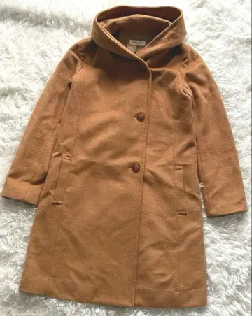 이토킨 OFUON 후드 부착 울 혼방 롱 코트 아우터 36