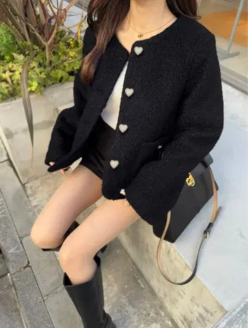 GRL 노컬러링 울 하트 버튼 자켓 즉시 구매 OK