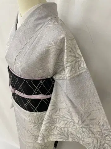 새상품급 순수 실크 이중 기모노 화이트 오시마 명주 단품