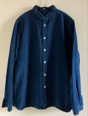 MITTAN SH-40 실크 면 고밀도 셔츠 남색 x 황금꽃