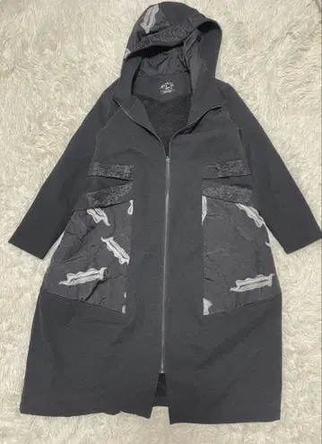 majomajo 집업 롱 코트 블랙