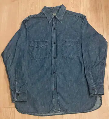 구형 택 풀카운트 데님 셔츠 블루 38