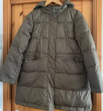 콩제페이에 폴리에스테르 다운 페더 혼합 후드 부착 코트 미사용품 L