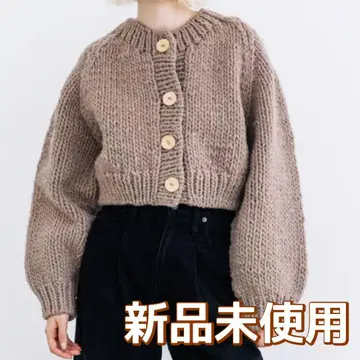 미사용 새상품 WCJ 핸드 니트 가디건 모카