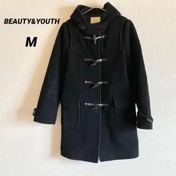 뷰티 앤 유스 울 더플 코트 블랙 M