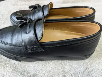 RAGEBLUE 블랙 가죽 태슬 로퍼