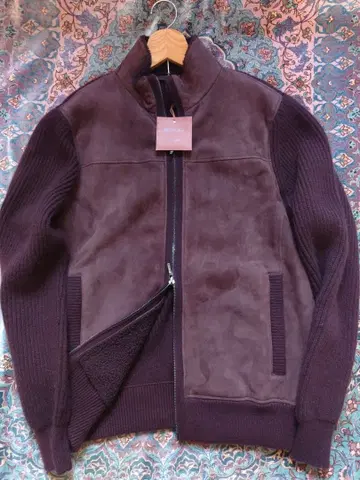 로로 피아나 남성용 캐시미어 공유 레더 봄버 자켓