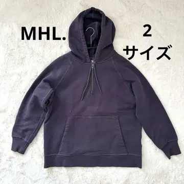 MHL. 마가렛호웰 후드 부착 하프 지퍼 맨투맨