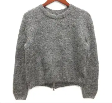 Spick&Span 모헤어 니트 백 지퍼 스웨터 긴팔 그레이