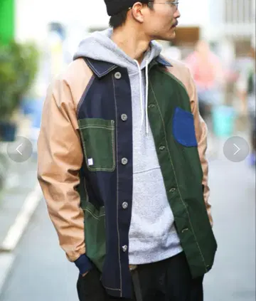 짐 마스터 스트레치 피케 커버올 배색 절개 자켓