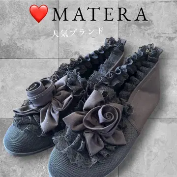 MATERA 블랙 프릴 꽃 장식 캐주얼 슈즈 24.5