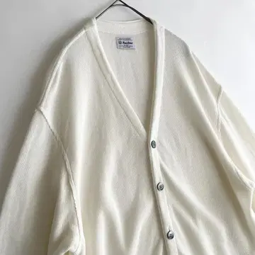 Yonetomi 3 (i) 요네토미 코튼 니트 가디건 스웨터 화이트