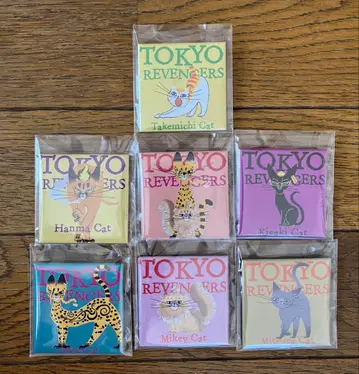 도쿄 리벤저스 블랙 고양이 디자인 RE:SHAZAM 스퀘어 캔뱃지 세트