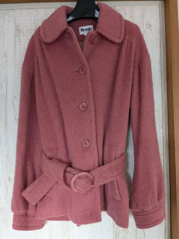 Rouje paris 핑크 벨트 울 자켓