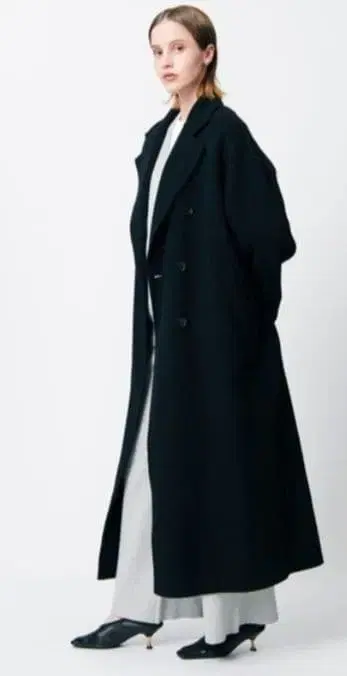 새상품 NORC 노크 더블 롱 리버 코트 롱 코트 블랙