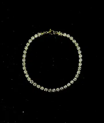 발찌 싱글 체인, 큐빅(대형 4mm), 골드