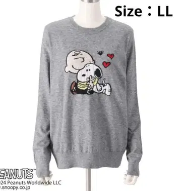 택 포함 새상품 스누피 스웨터 그레이 니트 풀오버 앙코르 키