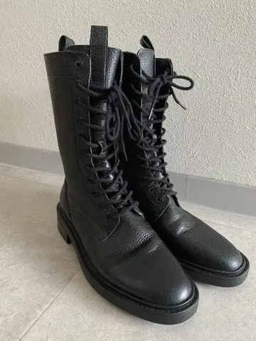 ZARA 리얼 가죽 레이스업 부츠 38