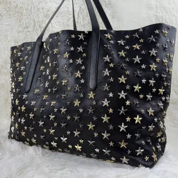 [ 새상품급 ] 지미추 토트백 피무리코 스터드 스타 가죽 블랙 A4