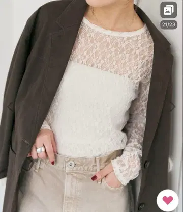 택 포함 새상품 이번 시즌 완판템 스픽앤스팬 레이스 크루넥 풀오버