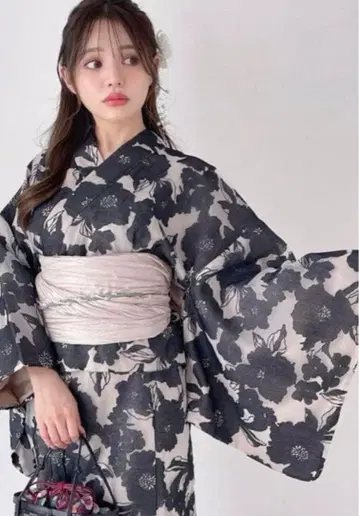 그레일 레이스 오간자 블랙 꽃무늬