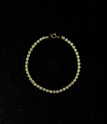 팔찌 싱글 체인, 큐빅 (대형 4mm), 골드