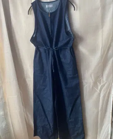 sakishima 네이비 데님 살로펫 와이드 팬츠