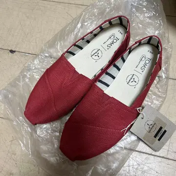 미사용 새상품 TOMS 톰스 슬립온 US8.5 25.5cm 빨간색