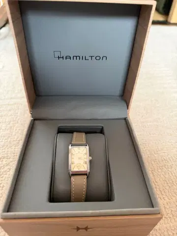 해밀턴 직사각형 여성용 시계 아이보리