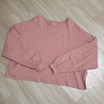 Ungrid 핑크 크롭 긴팔 T셔츠