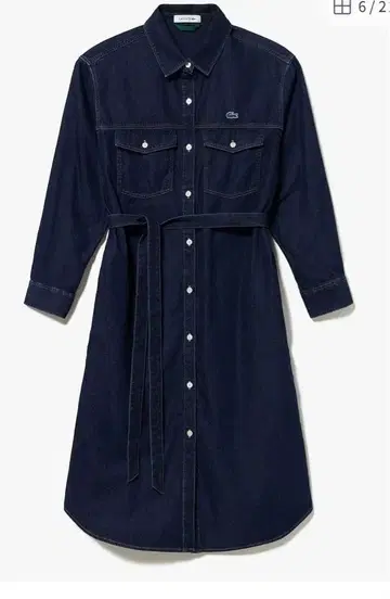 LACOSTE 다크 블루 긴팔 셔츠 원피스