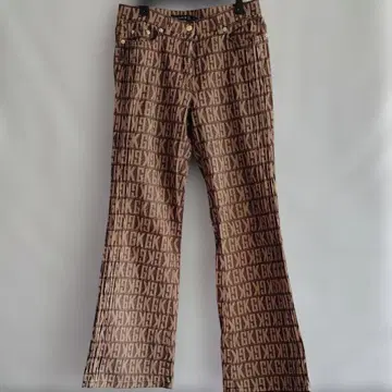 이타리야 로고 프린트 플레어 팬츠 브라운 M