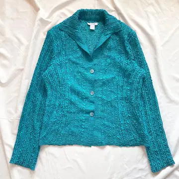 dressbarn 셔링 자켓 XL 사이즈 터콰이즈 블루