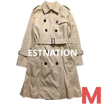 에스트네이션 트렌치코트 라이너 포함 면 100% 베이지 아우터