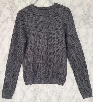 [새상품급] Agnes b 메쉬 니트 그레이 메리노울 x 코튼