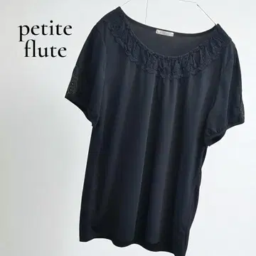 쁘띠 플루트 여성용 티셔츠 반팔 T셔츠 드레이프감 레이스 봄/여름
