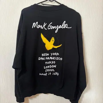 Mark Gonzales wnat it isnt 블랙 맨투맨 L