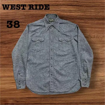 WEST RIDE 울 웨스턴 셔츠 그레이 38