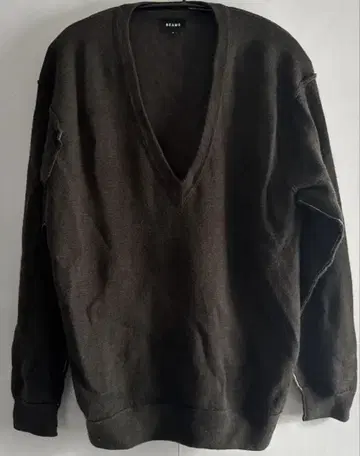 BEAMS 울 V넥 니트 차콜 M